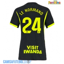 Camisa de time de futebol Atletico Madrid Robin Le Normand #24 Replicas 2º Equipamento Feminina 2026-27 Manga Curta